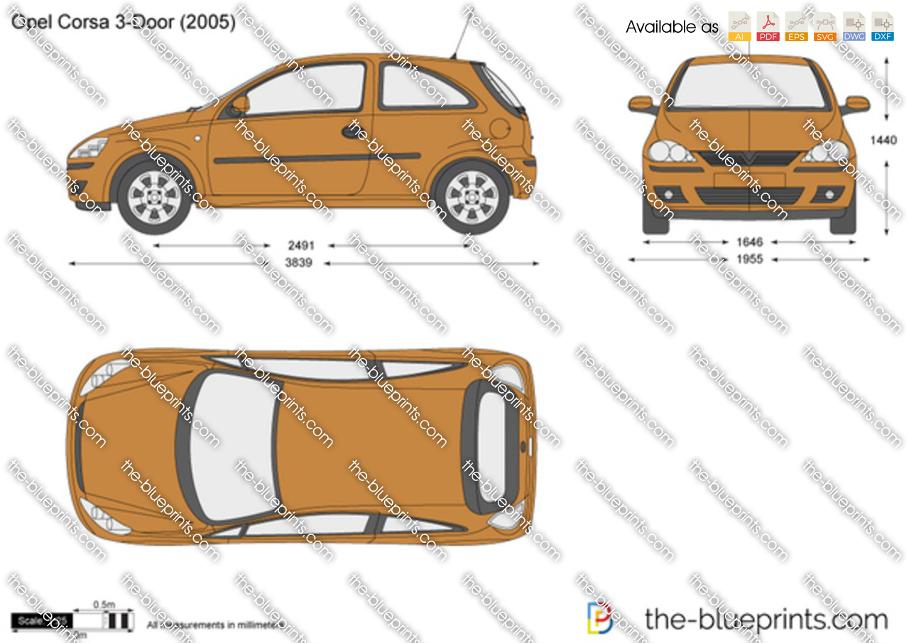 Opel Corsa C 3-Door vector drawing