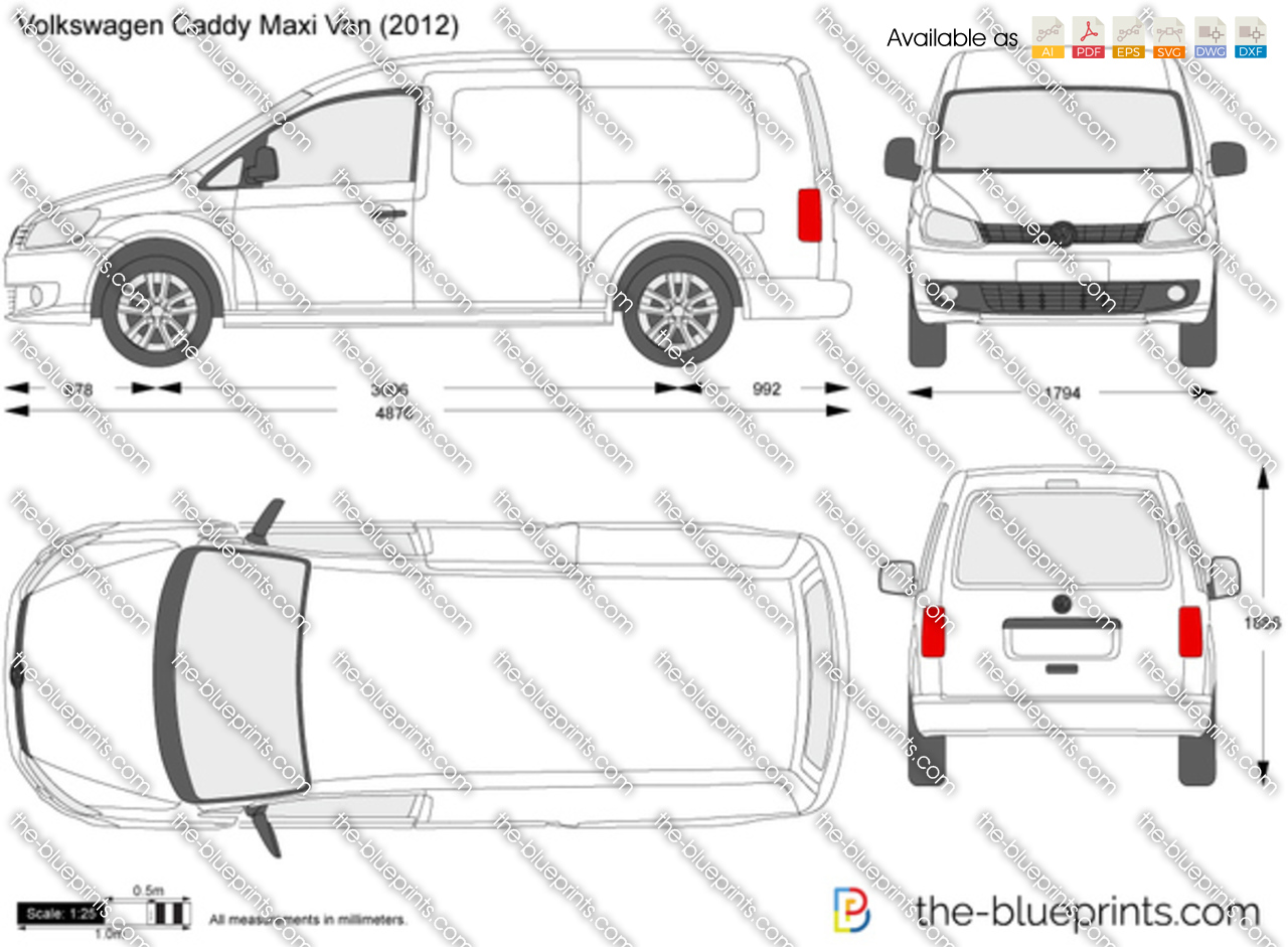 Voorkeursbehandeling Confronteren Voorwoord Volkswagen Caddy Maxi Van vector drawing