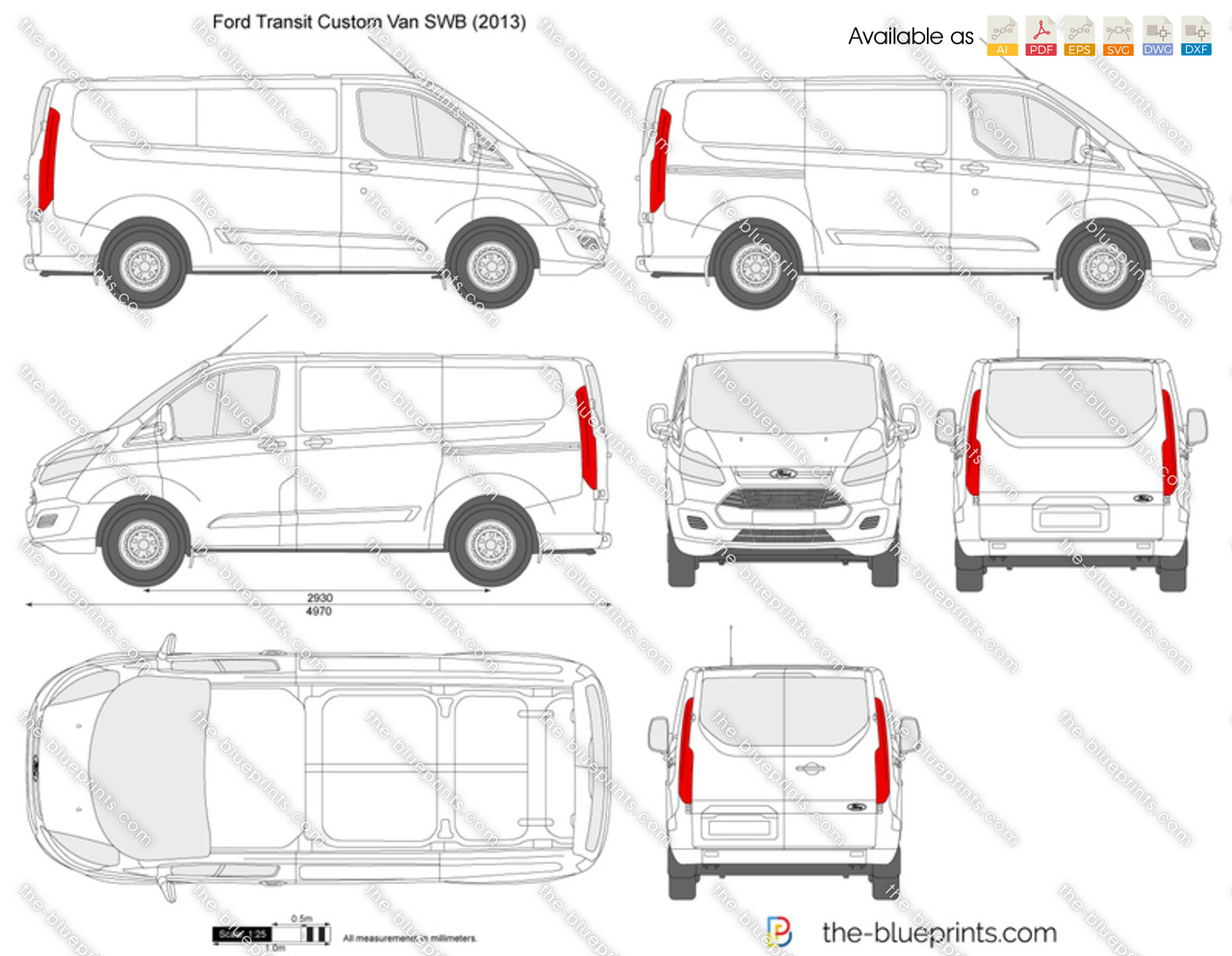 ford transit custom l1h1 dimensions