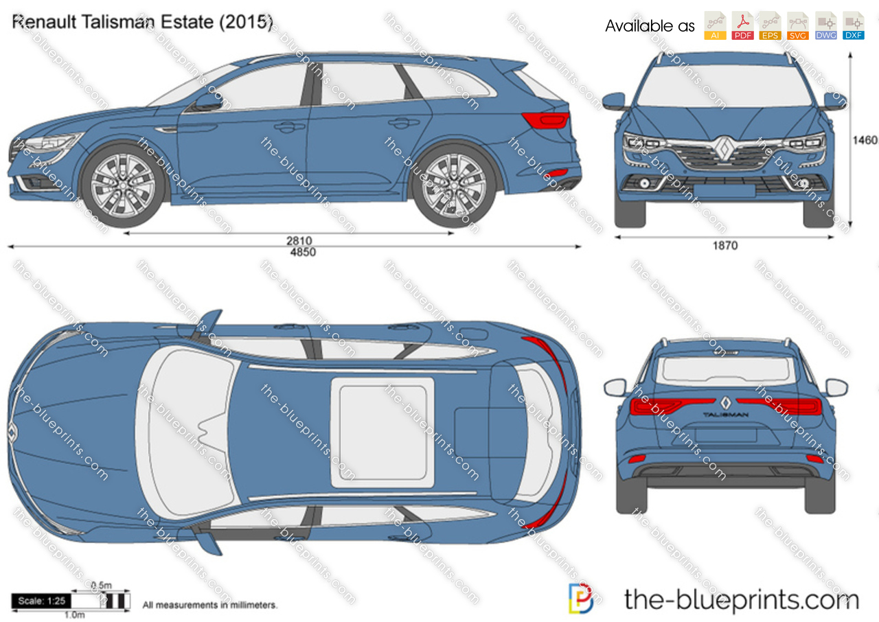 Renault Talisman 2015-2020 Dimensions Rear View