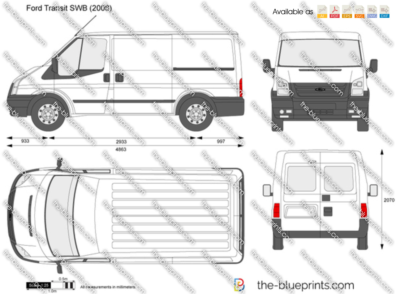 2015 Ford S-Max II Minivan drawings - download vector blueprints - Outlines