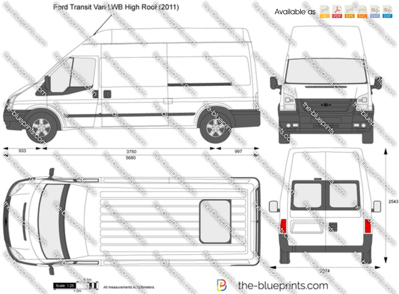 Ford transit van technical drawing #10
