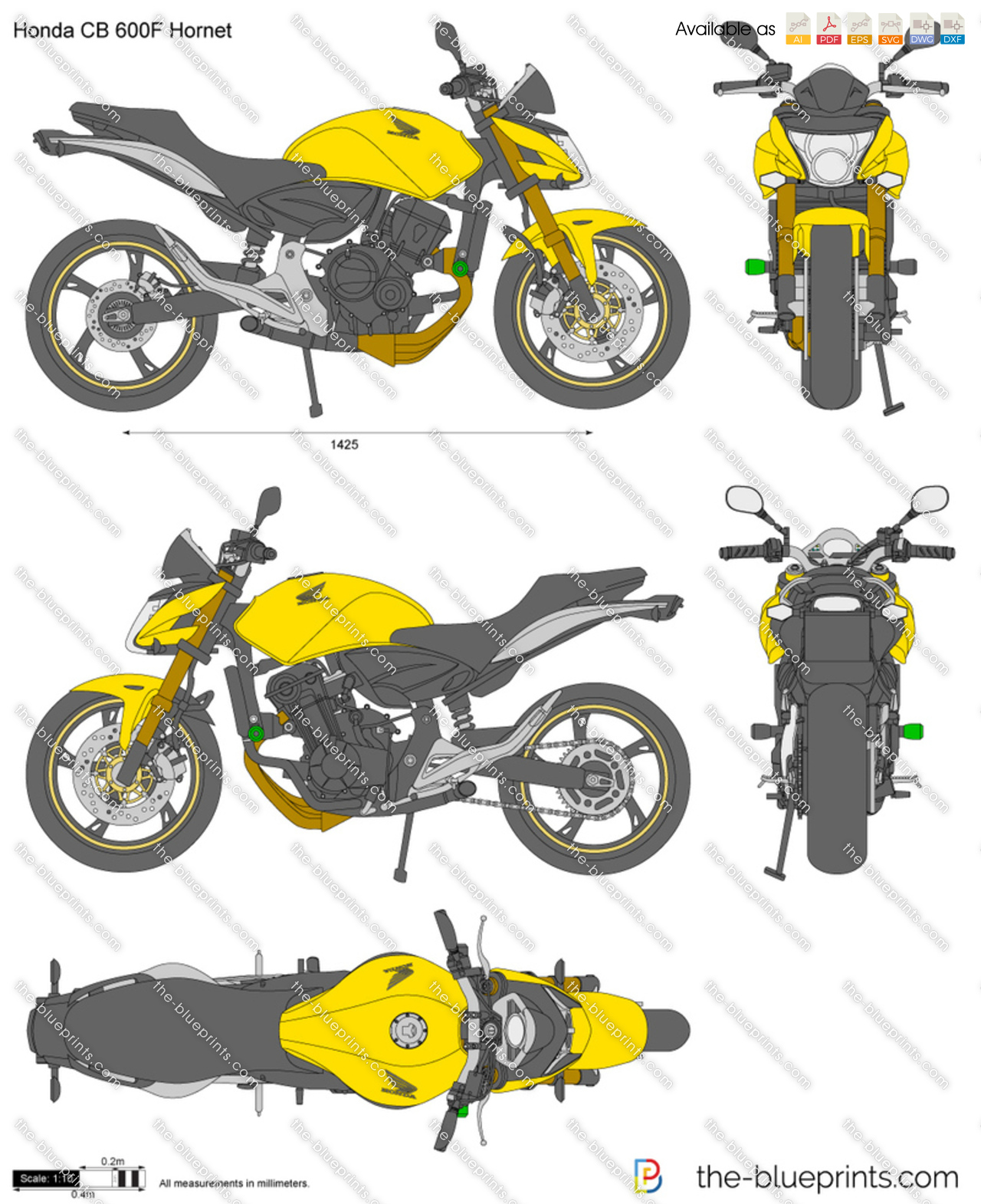 Honda CB 600 Hornet  Desenho moto, Como desenhar caminhão