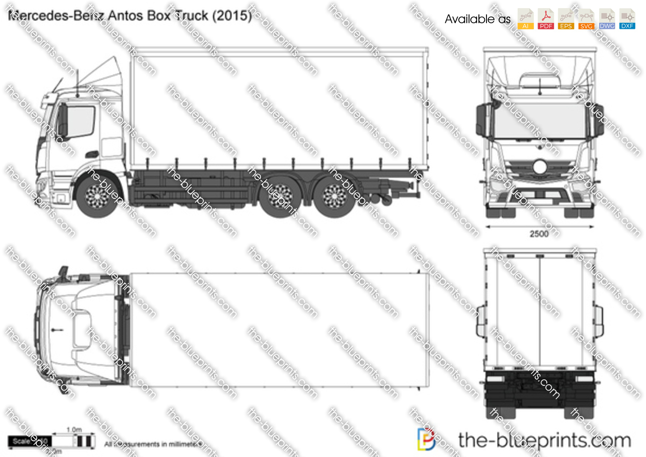 Mercedes-Benz Antos Box Truck vector drawing