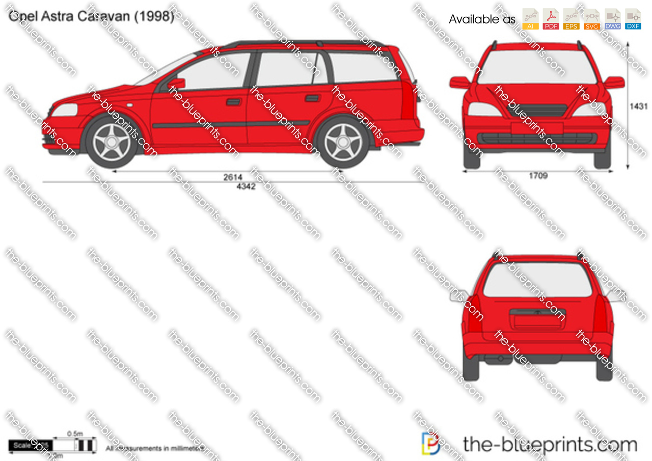 Opel Astra G Caravan vector drawing