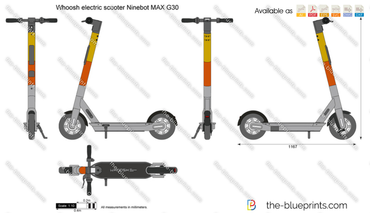 Whoosh electric scooter Ninebot MAX G30 vector drawing