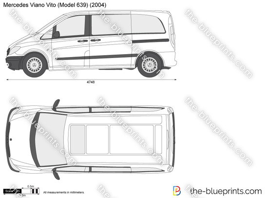 Mercedes-Benz Viano Vito W639 vector drawing