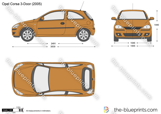 Opel Corsa C 3-Door vector drawing
