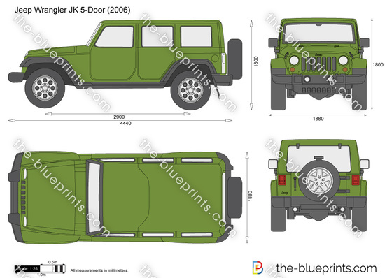 Jeep Wrangler 5-Door vector drawing