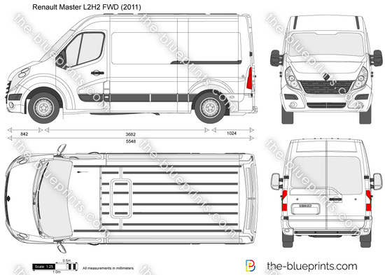 Renault Master L2H2 FWD vector drawing