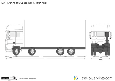 DAF FAD XF105 Space Cab LH 8x4 rigid
