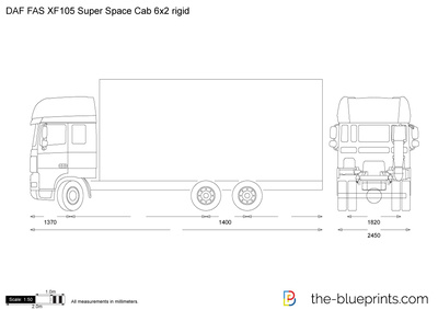 DAF FAS XF105 Super Space Cab 6x2 rigid