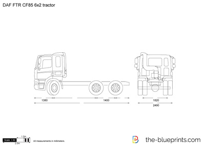 DAF FTR CF85 6x2 tractor