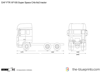 DAF FTR XF105 Super Space CAb 6x2 tractor