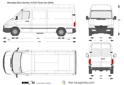 Mercedes-Benz Vito (W447) Panel Van L1 2018 Blueprint Template 