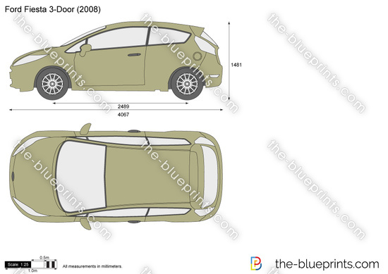 Ford Fiesta 3-Door vector drawing