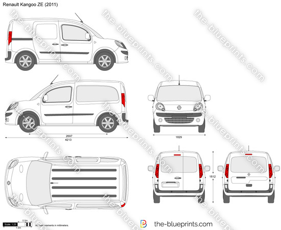 Renault Kangoo ZE vector drawing
