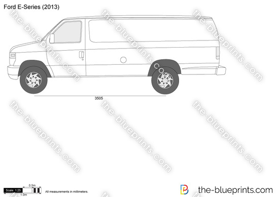 Ford E Series E 350 Super Duty Extended Length Wagon Vector Drawing
