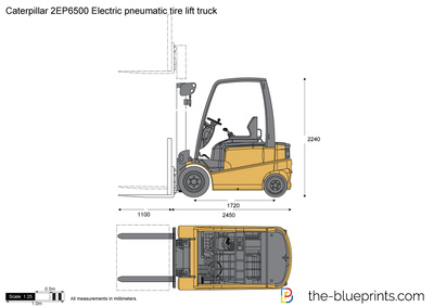 Caterpillar 2EP6500 Electric pneumatic tire lift truck