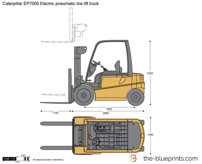 Caterpillar EP7000 Electric pneumatic tire lift truck