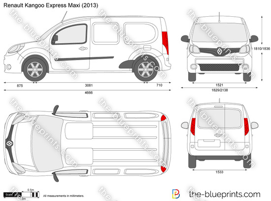 Renault Kangoo Express Maxi vector drawing