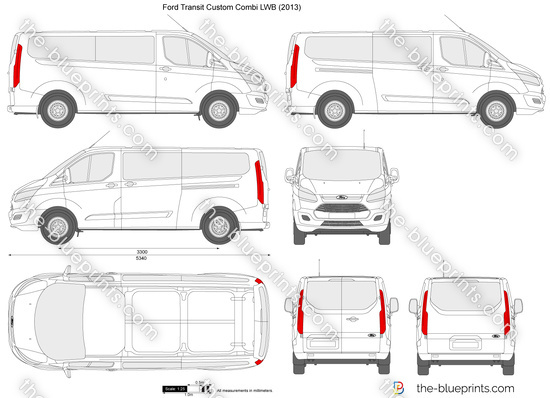 Line drawing of ford transit