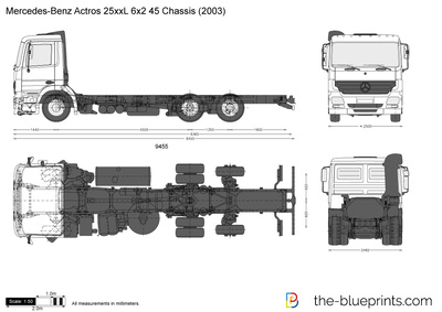 Mercedes-Benz Actros 25xxL 6x2 45 Chassis