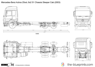 Mercedes-Benz Actros 25xxL 6x2 51 Chassis Sleeper Cab