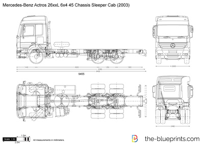 Mercedes-Benz Actros 26xxL 6x4 45 Chassis Sleeper Cab