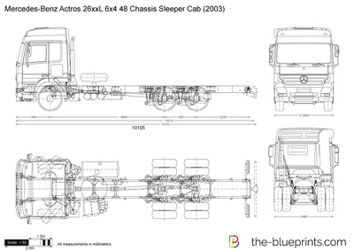 Mercedes-Benz Actros 26xxL 6x4 48 Chassis Sleeper Cab