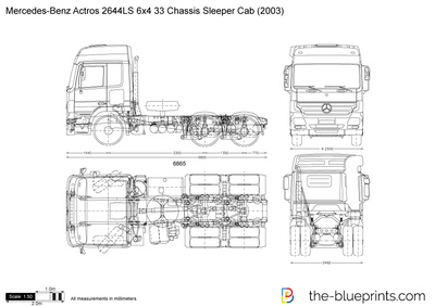 Mercedes-Benz Actros 2644LS 6x4 33 Chassis Sleeper Cab