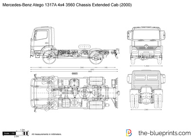 Mercedes-Benz Atego 1317A 4x4 3560 Chassis Extended Cab