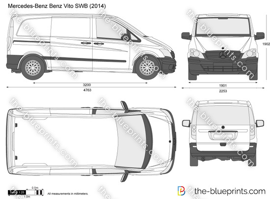 Mercedes-Benz Vito SWB vector drawing