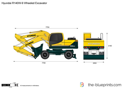 Hyundai R140W-9 Wheeled Excavator