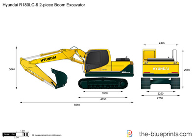 Hyundai R180LC-9 2-piece Boom Excavator