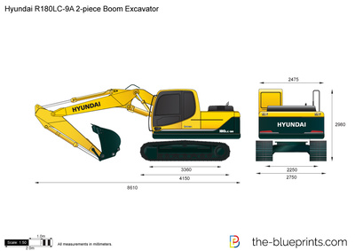 Hyundai R180LC-9A 2-piece Boom Excavator