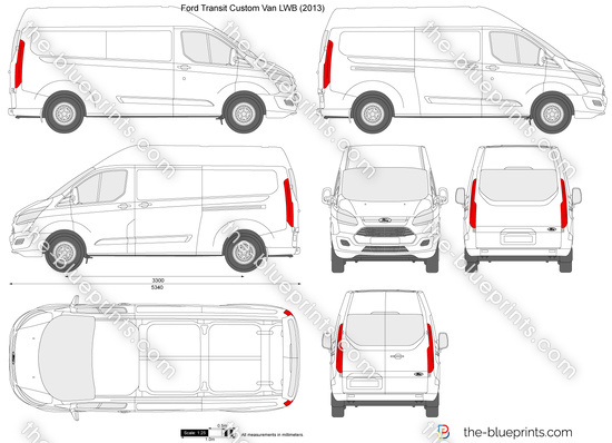 ford transit custom l2h2 dimensions
