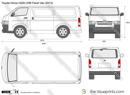 Toyota HiAce H200 LWB Panel Van vector 