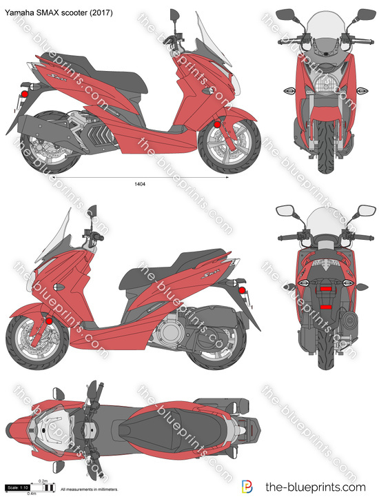 Yamaha scooter vector drawing