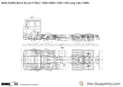 MAN E2000 8x2-4 32.xx3 FVNLC 1500+3550+1350 1100 Long Cab