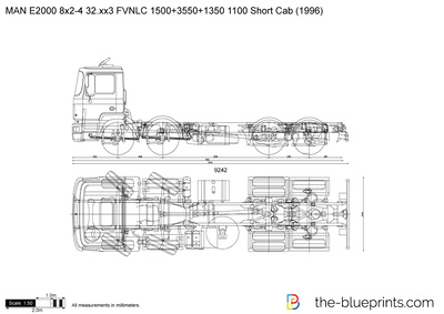 MAN E2000 8x2-4 32.xx3 FVNLC 1500+3550+1350 1100 Short Cab