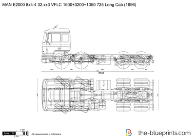 MAN E2000 8x4-4 32.xx3 VFLC 1500+3200+1350 725 Long Cab