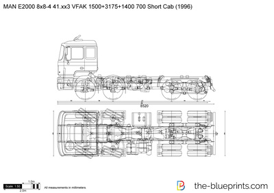 MAN E2000 8x8-4 41.xx3 VFAK 1500+3175+1400 700 Short Cab