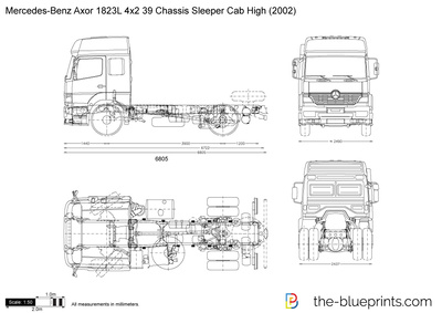 Mercedes-Benz Axor 1823L 4x2 39 Chassis Sleeper Cab High