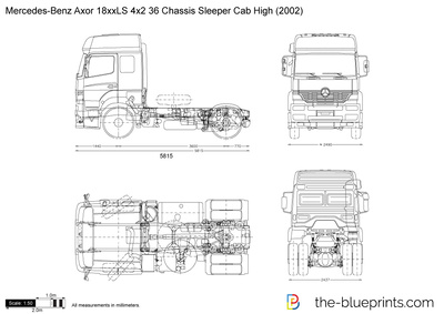 Mercedes-Benz Axor 18xxLS 4x2 36 Chassis Sleeper Cab High