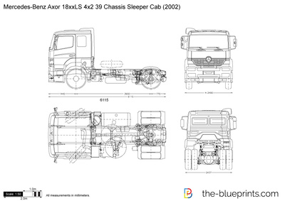 Mercedes-Benz Axor 18xxLS 4x2 39 Chassis Sleeper Cab