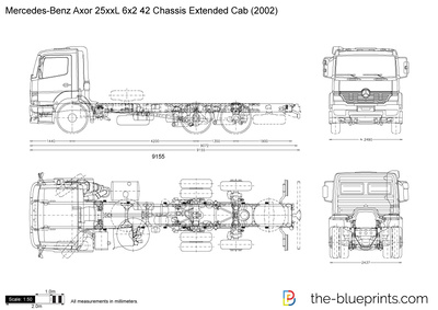 Mercedes-Benz Axor 25xxL 6x2 42 Chassis Extended Cab