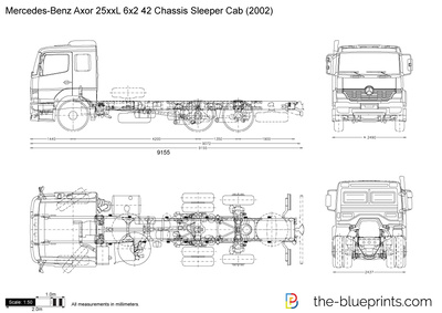 Mercedes-Benz Axor 25xxL 6x2 42 Chassis Sleeper Cab