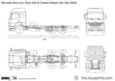 Mercedes-Benz Axor 25xxL 6x2 42 Chassis Sleeper Cab High