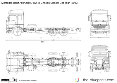 Mercedes-Benz Axor 25xxL 6x2 45 Chassis Sleeper Cab High